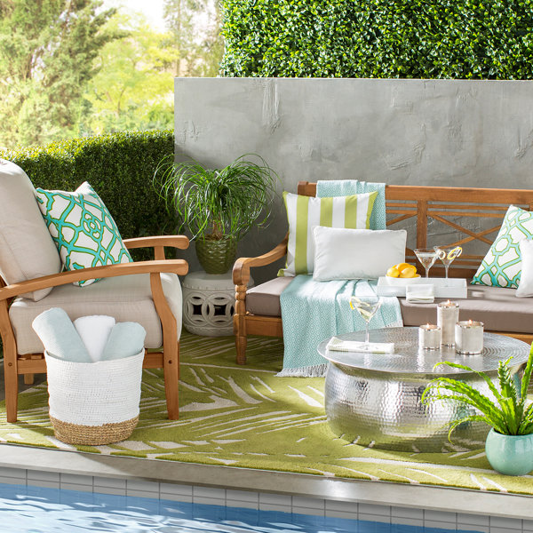 WATERPROOF ROUND CHAIR CUSHION GARDEN FURNITURE 15" WIPE CLEAN 10